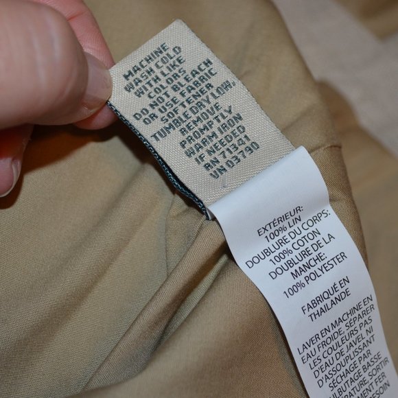 LL Bean Beige 100% Linen Jacket Sz 18 - Picture 15 of 16